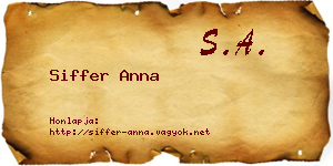 Siffer Anna névjegykártya