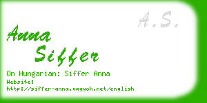 anna siffer business card